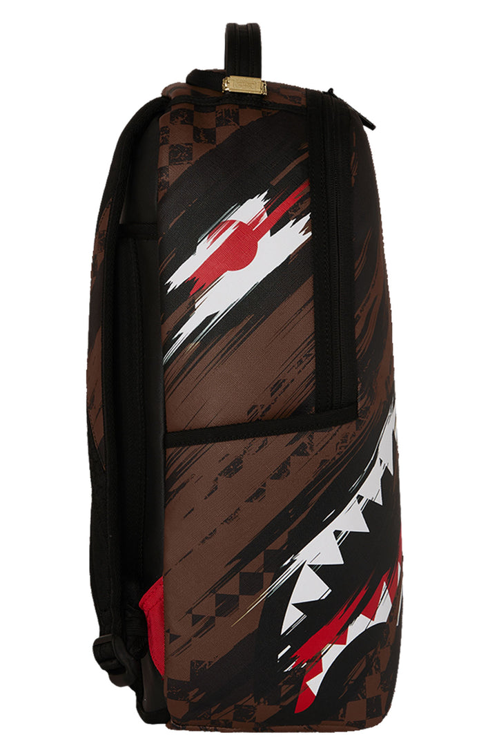 Sprayground Smeared Grunge Backpack In Brown Black