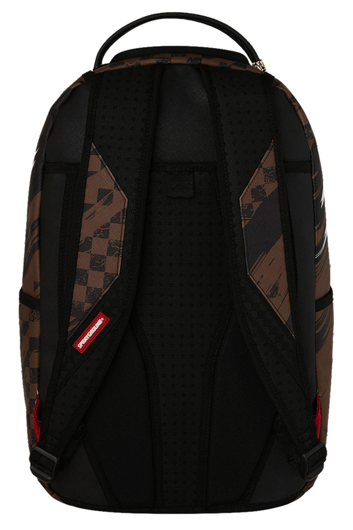 Sprayground Smeared Grunge Backpack In Brown Black