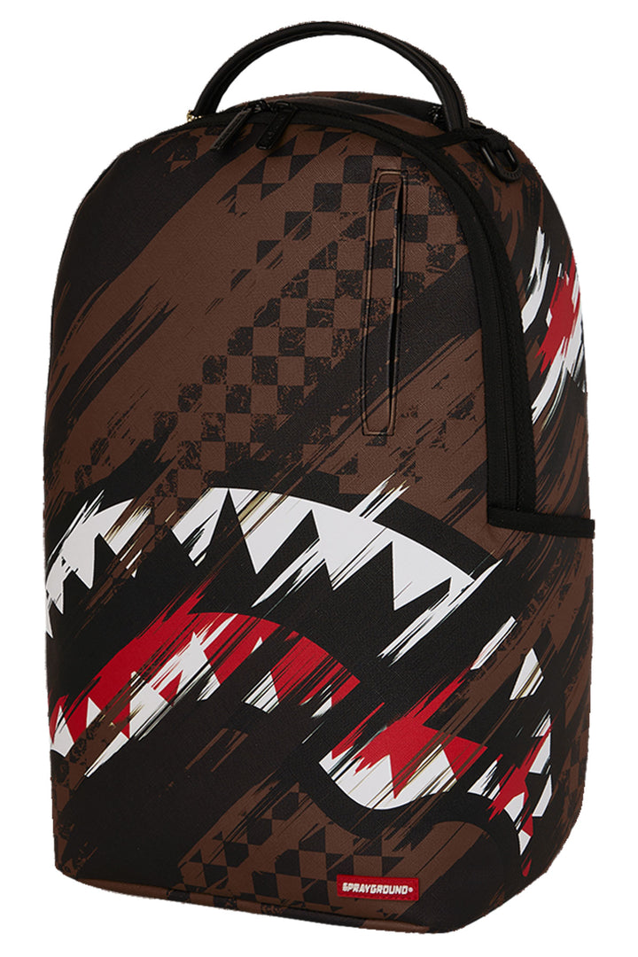 Sprayground Smeared Grunge Backpack In Brown Black