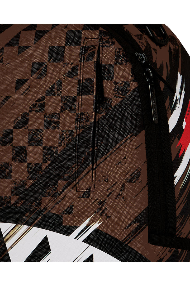 Sprayground Smeared Grunge Backpack In Brown Black