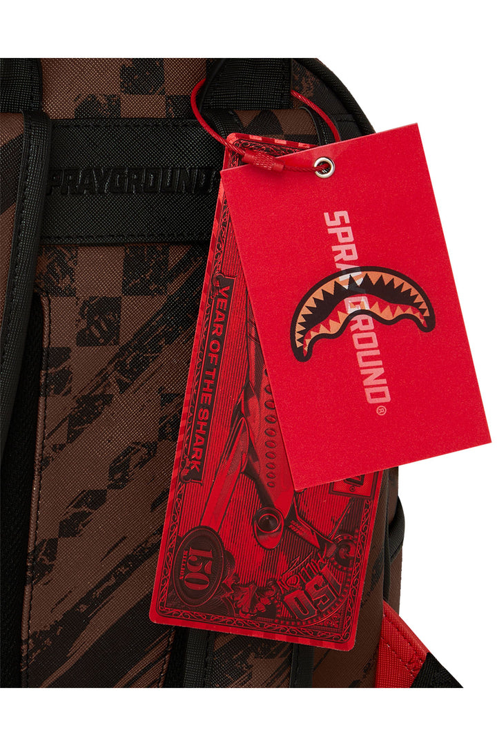 Sprayground Sharks In Paris Night Drift Savage Backpack In Brown Black