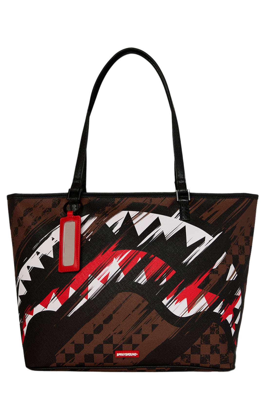 Sprayground Sharks In Paris Night Drift Tote In Brown Black