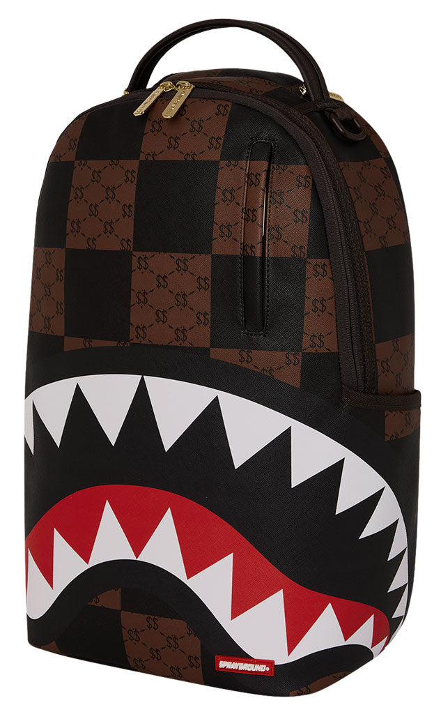 Sprayground Enlarged Check Paris Backpack In Brown Black