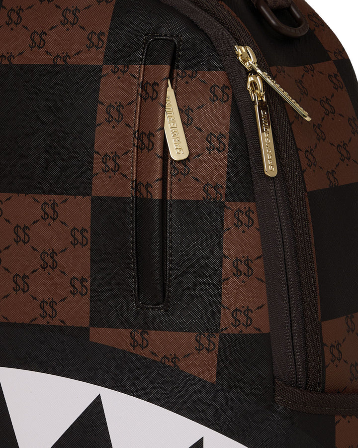 Sprayground Enlarged Check Paris Backpack In Brown Black