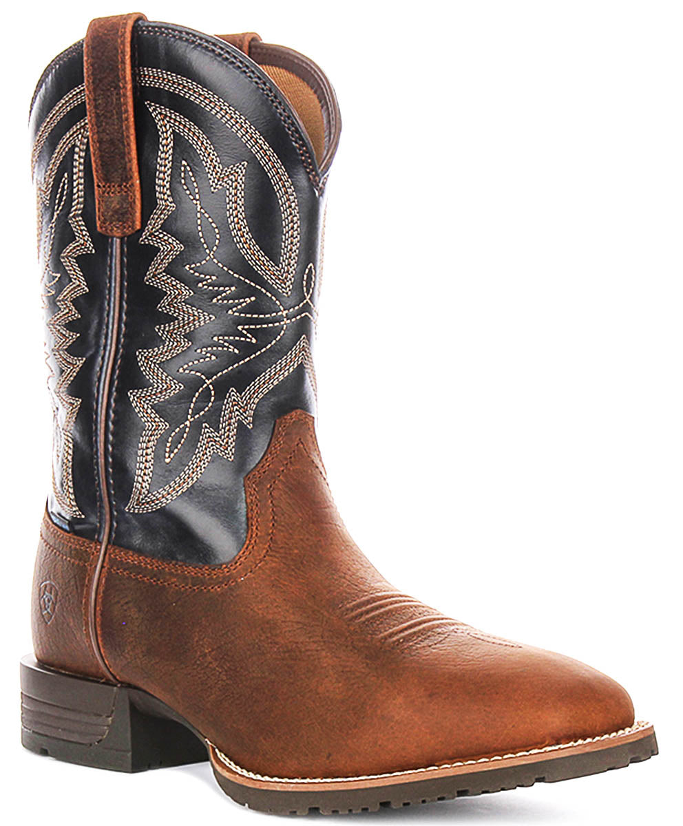 Ariat Hybrid Ranchwork In Brown Blue For Men