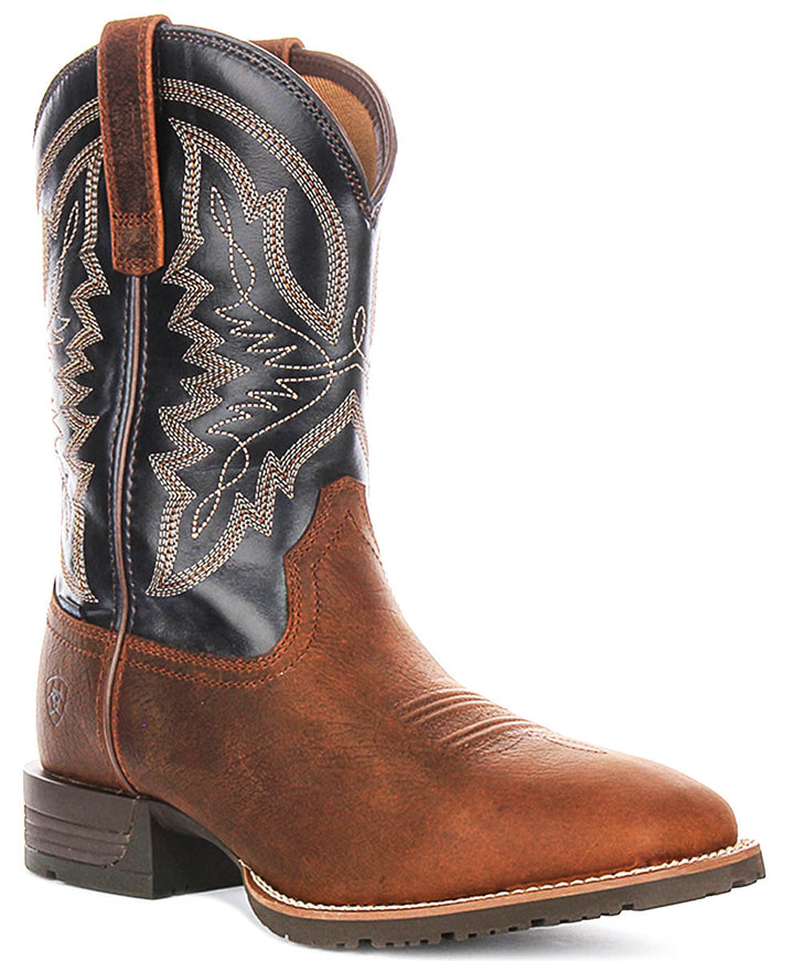 Ariat Hybrid Ranchwork In Brown Blue For Men