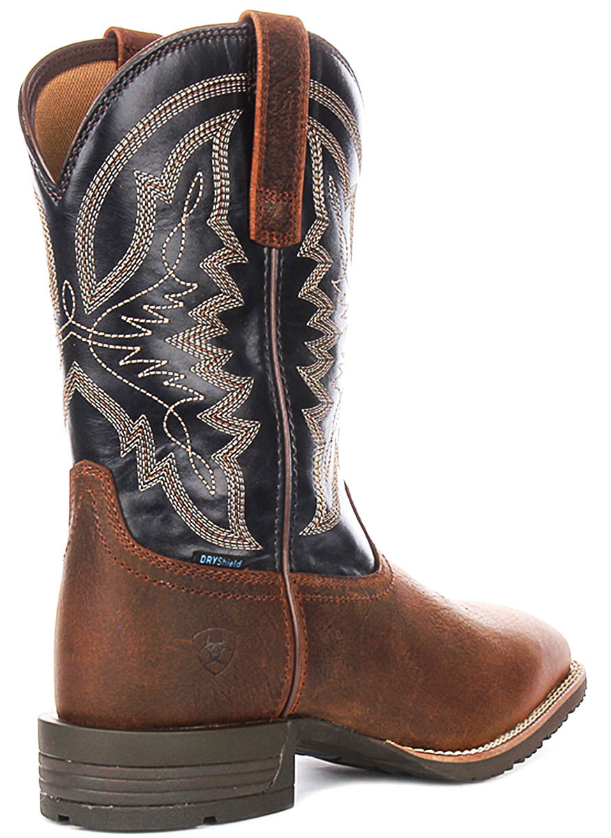 Ariat Hybrid Ranchwork In Brown Blue For Men