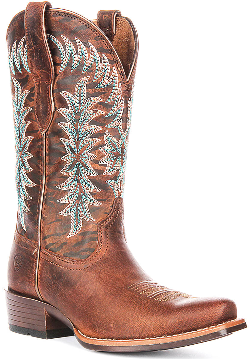 Ariat Beaumont L Toe In Brown Blue For Women