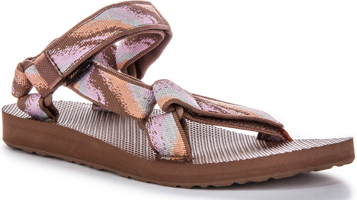 Teva Orig Universal Strap Prism Sandalias Veganas para Mujer en Marrón Multi