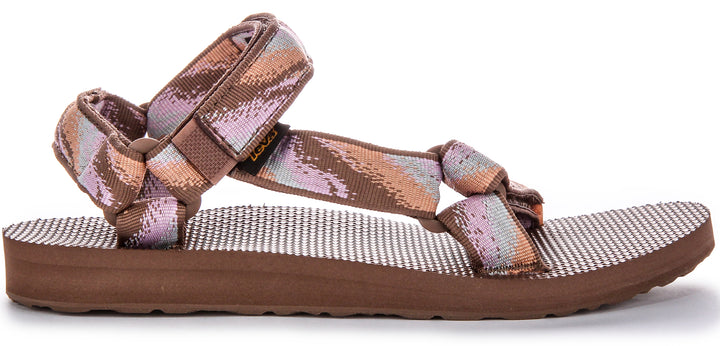 Teva Orig Universal Strap Prism Sandalias Veganas para Mujer en Marrón Multi