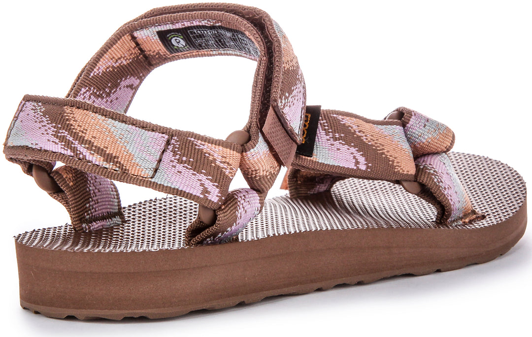 Teva Orig Universal Strap Prism Sandalias Veganas para Mujer en Marrón Multi