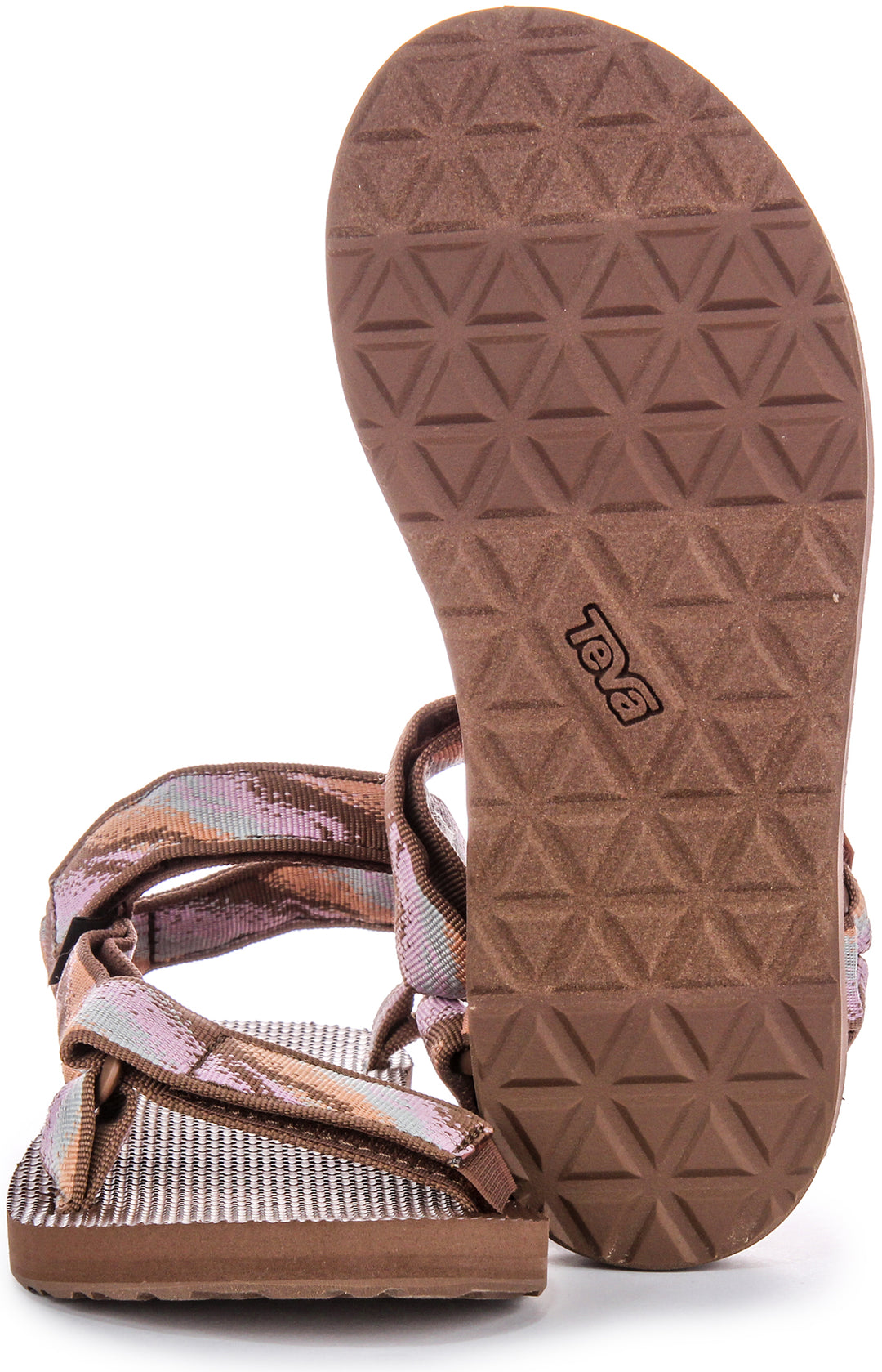 Teva Orig Universal Strap Prism Sandalias Veganas para Mujer en Marrón Multi