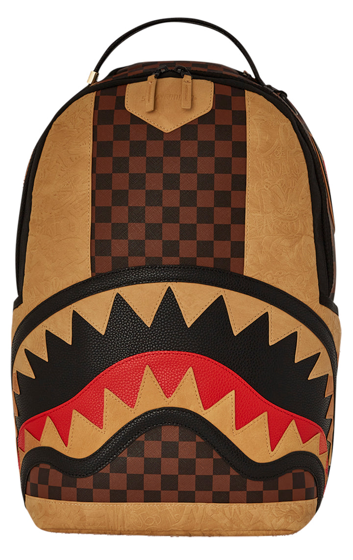 Sprayground Henny Raceway Gaff In Brown Check Backpack