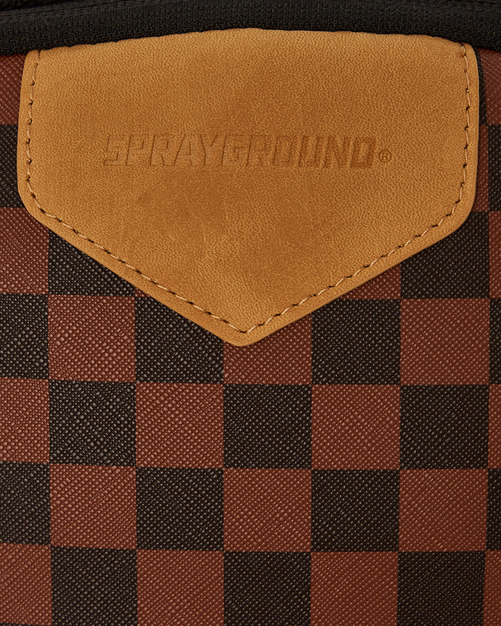 Sprayground Henny Raceway Gaff In Brown Check Backpack