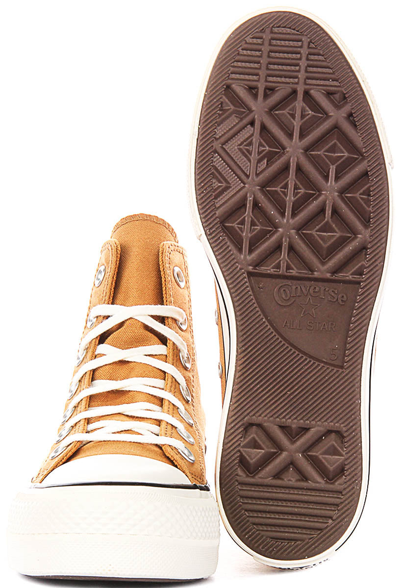 Converse Chuck Taylor All Star Lift A17614C In Brown Embroidered Flowers