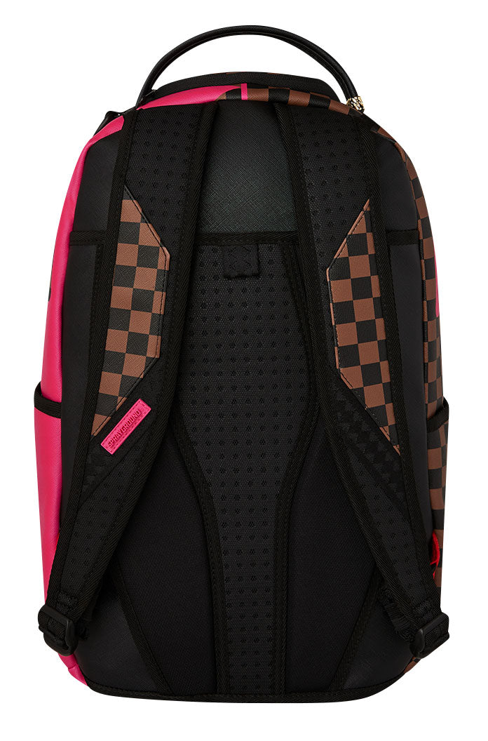 Sprayground Pink Bear Shark Backpack In Brown Pink