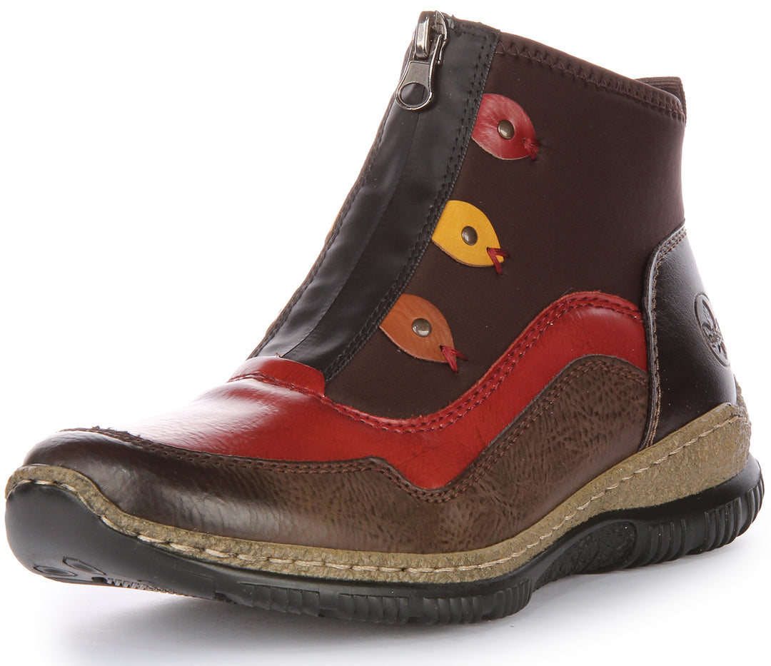 Rieker N3277-25 In Brown Red Li For Women