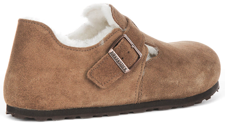 Birkenstock London Shearlin In Brown Suede | Regular Fit