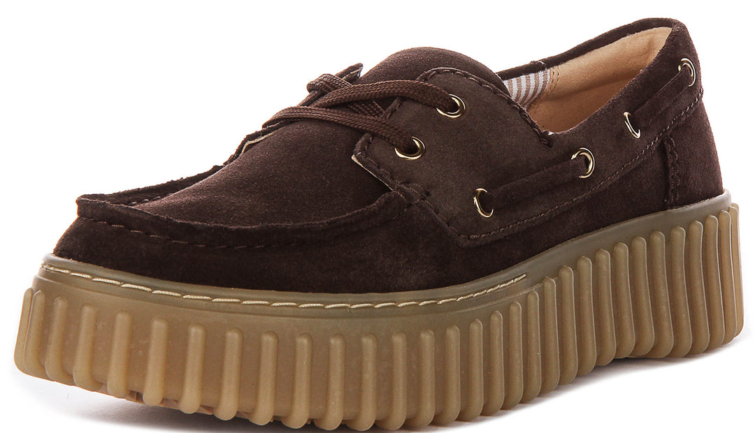 Clarks Torhill Boat In Brown Sued For Women