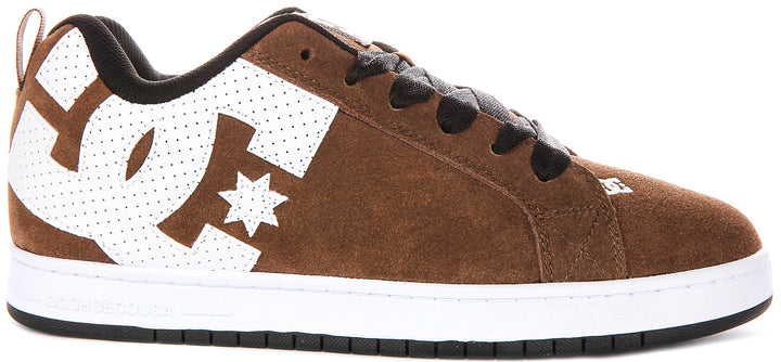 Dc Shoes Court Graffik In Brown White For Men
