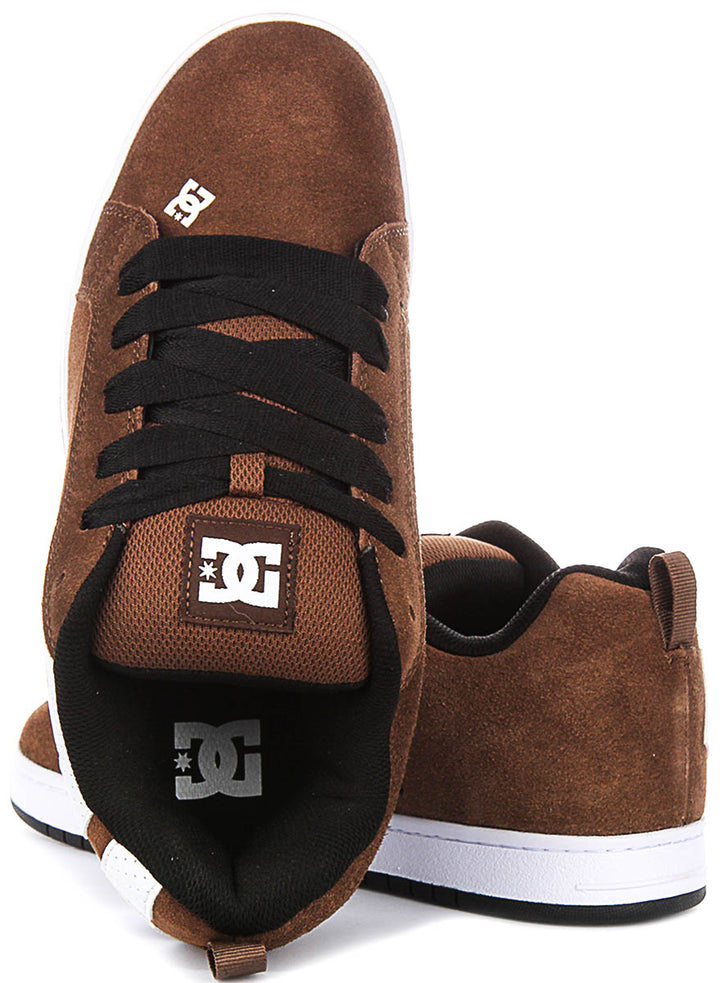 Dc Shoes Court Graffik In Brown White For Men