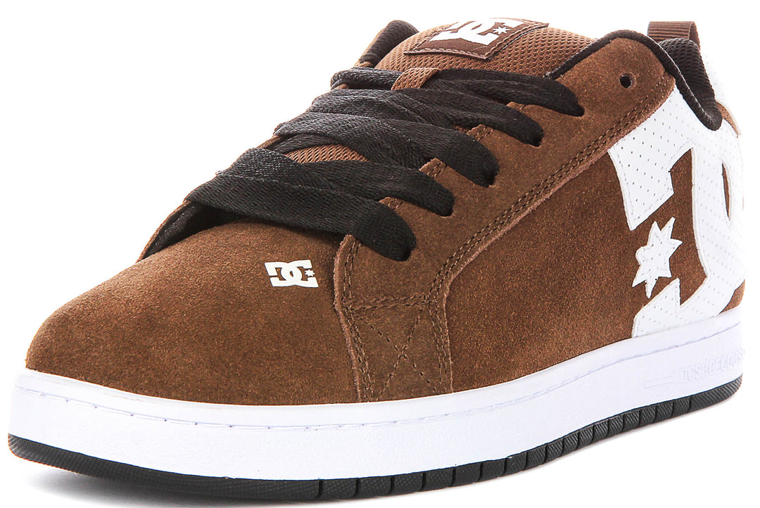 Dc Shoes Court Graffik In Brown White For Men