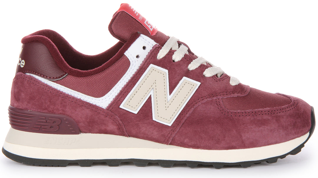 New Balance U574Hmg In Burgundy 1970s Flared Midsole Suede