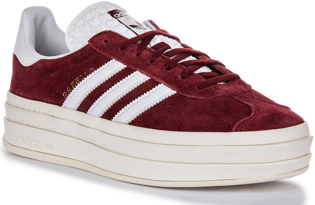 Adidas Gazelle Bold en Borgoña para mujeres Zapato de tres capas