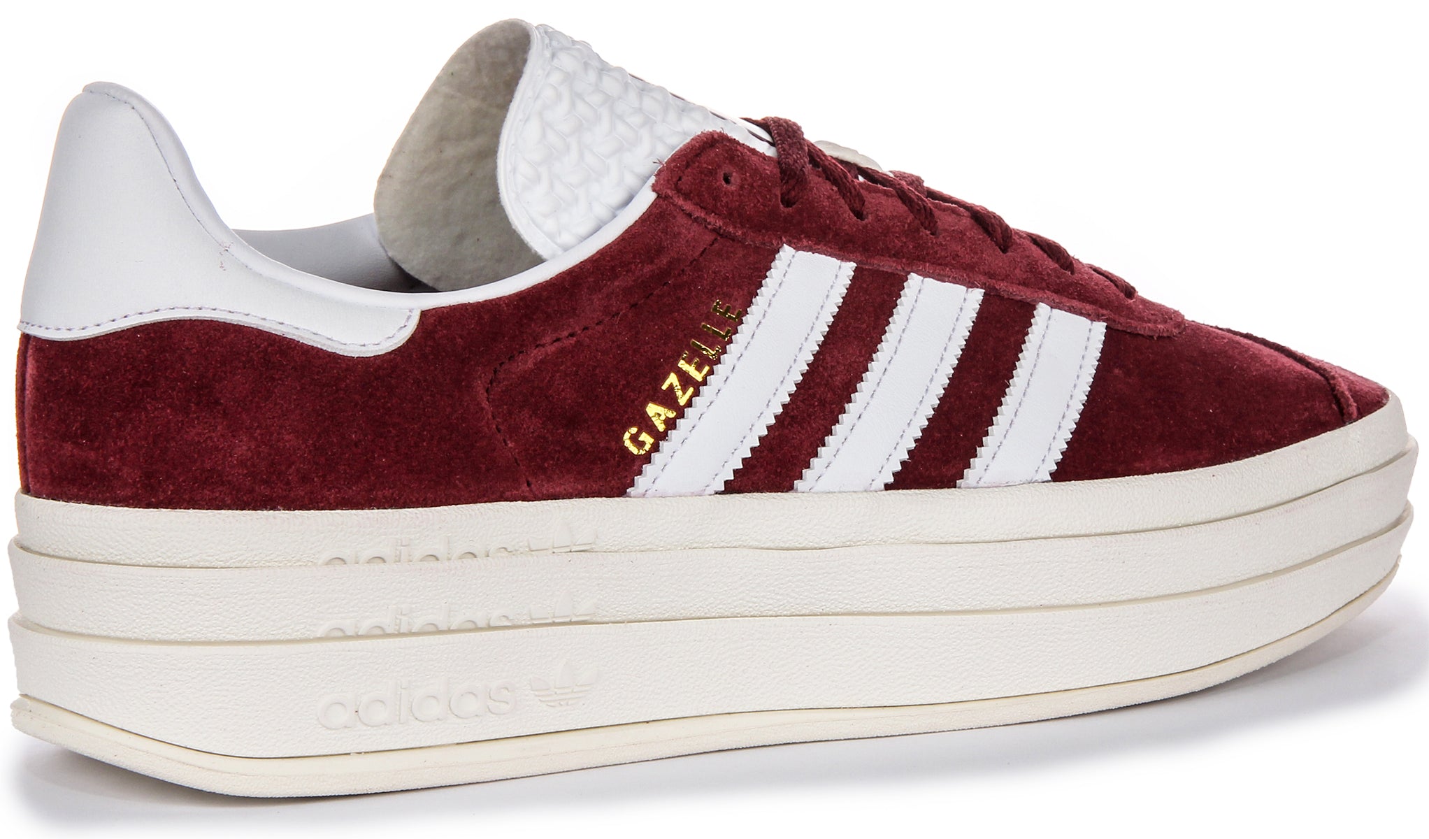 Adidas Gazelle Bold In Burgundy For Women Three Layers Gum Sole Shoe 4feetshoes