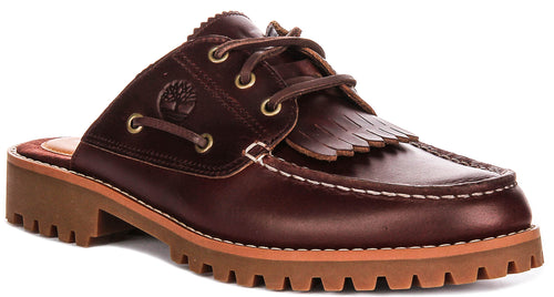 Timberland Noreen Boat Shoes A4198 In Burgundy For Women