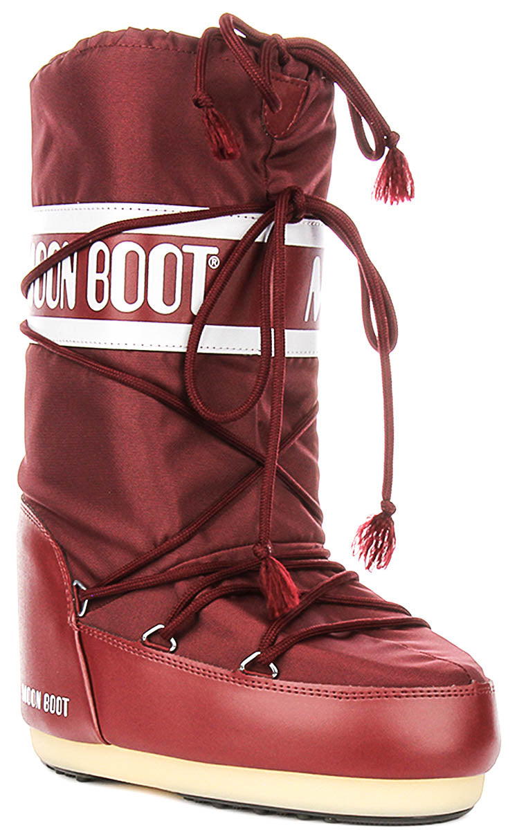 Moon Boot Icon Nylon In Burgundy For Women