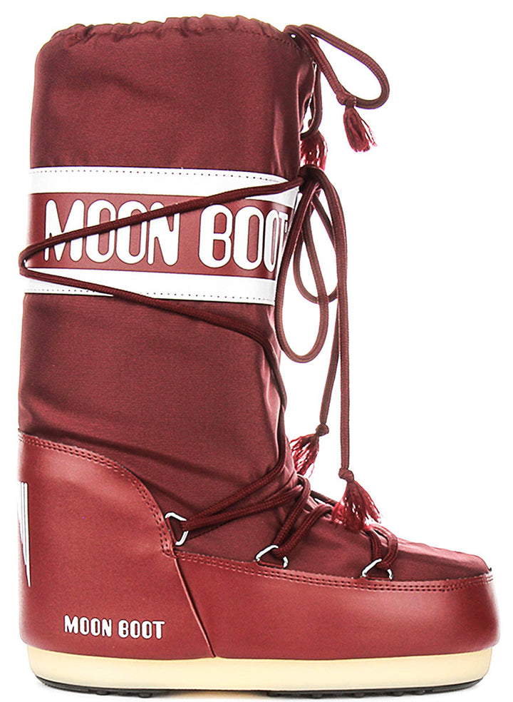 Moon Boot Icon Nylon In Burgundy For Women