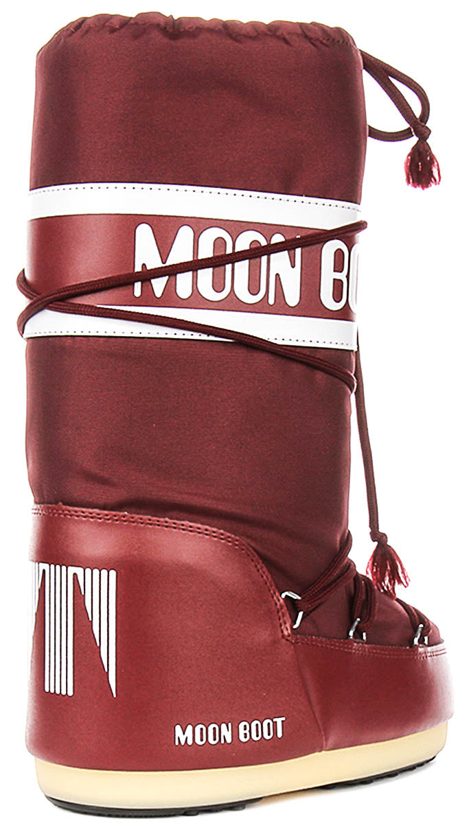 Moon Boot Icon Nylon In Burgundy For Women