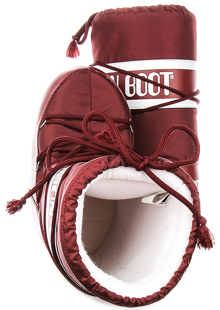 Moon Boot Icon Nylon In Burgundy For Women