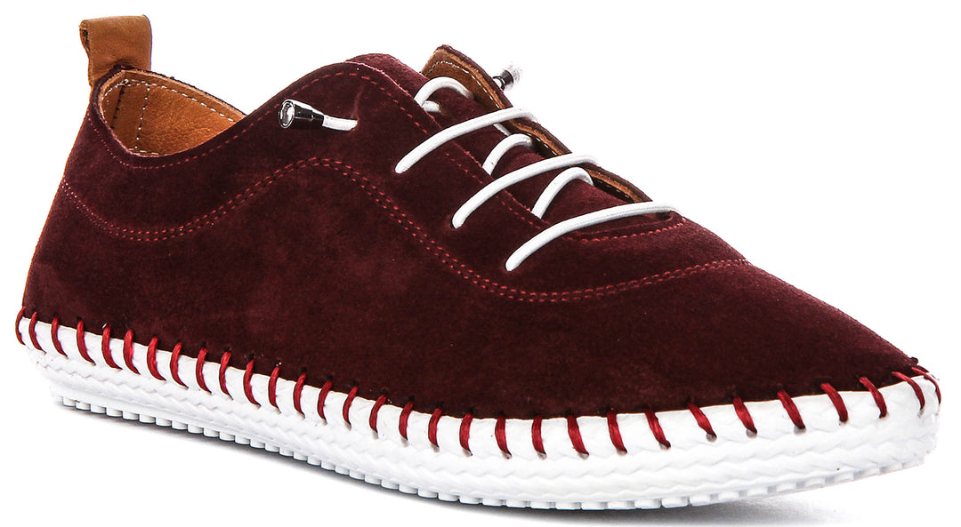 Justinreess England Lexi 2 Suede In Burgundy For Women