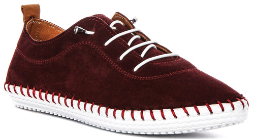 Justinreess England Lexi 2 Suede In Burgundy For Women
