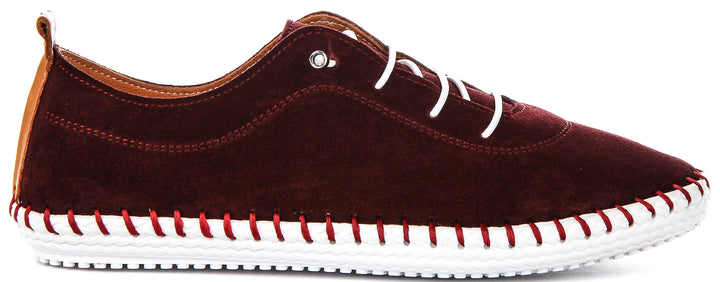 Justinreess England Lexi 2 Suede In Burgundy For Women