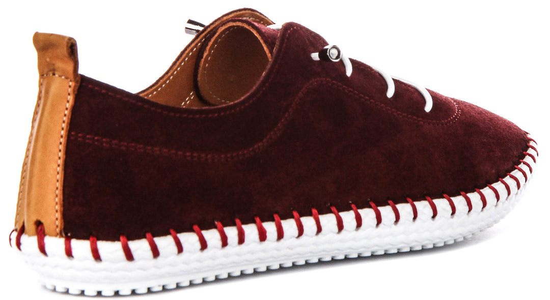 Justinreess England Lexi 2 Suede In Burgundy For Women