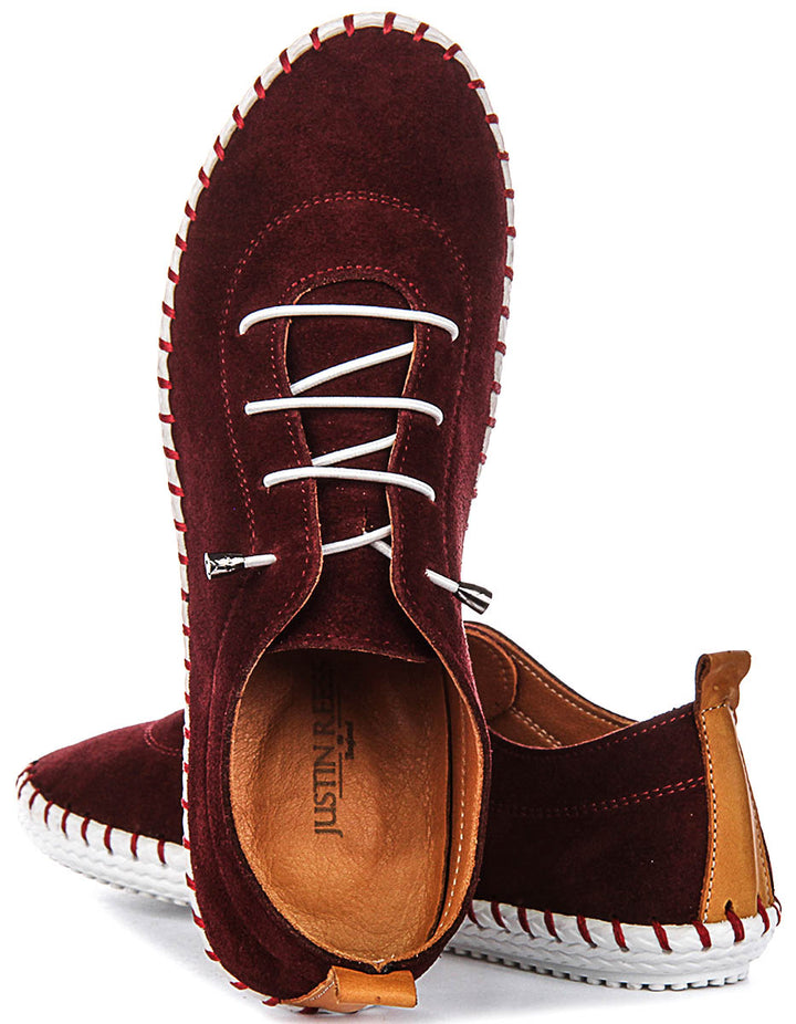 Justinreess England Lexi 2 Suede In Burgundy For Women