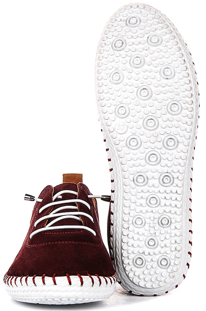 Justinreess England Lexi 2 Suede In Burgundy For Women