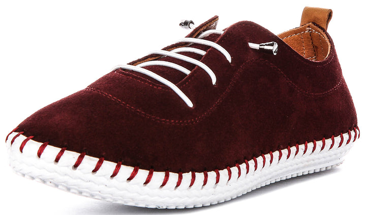 Justinreess England Lexi 2 Suede In Burgundy For Women