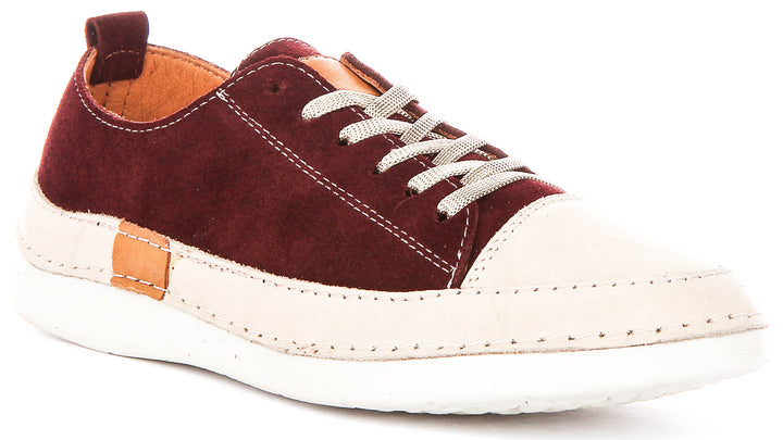 Justinreess England Sammy Suede In Burgundy For Women