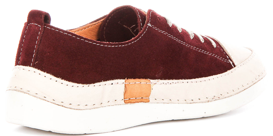 Justinreess England Sammy Suede In Burgundy For Women
