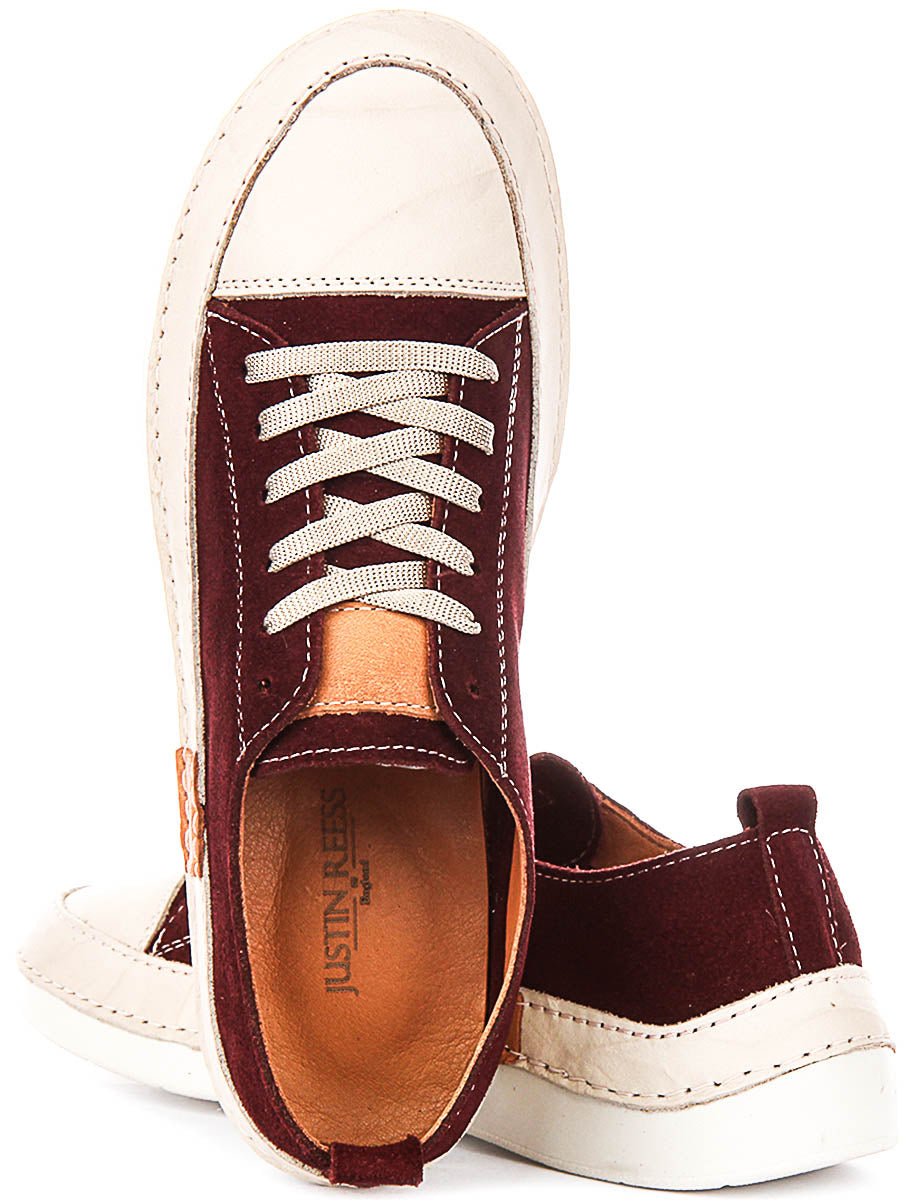 Justinreess England Sammy Suede In Burgundy For Women