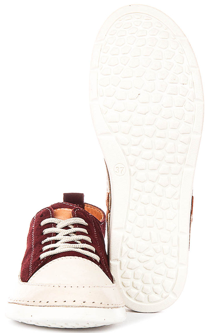 Justinreess England Sammy Suede In Burgundy For Women