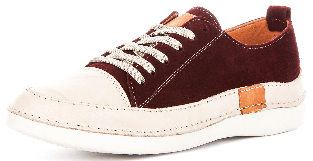 Justinreess England Sammy Suede In Burgundy For Women