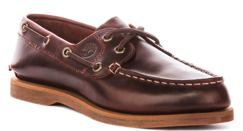 Timberland 2 Eye Boat Shoes In Burgundy For Women