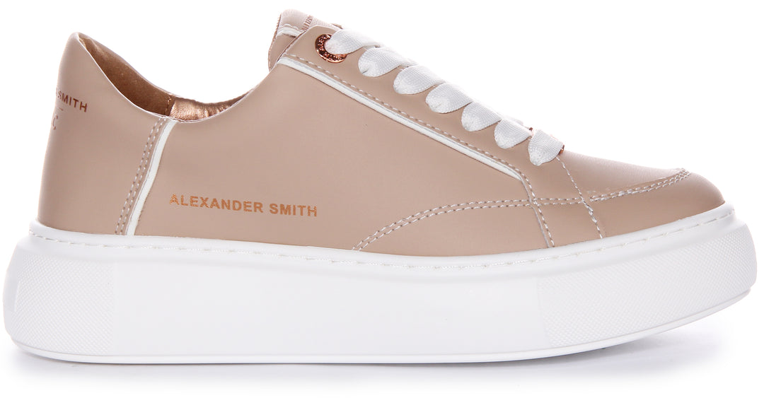 Alexander Smith Platform Trainers In Camel For Women