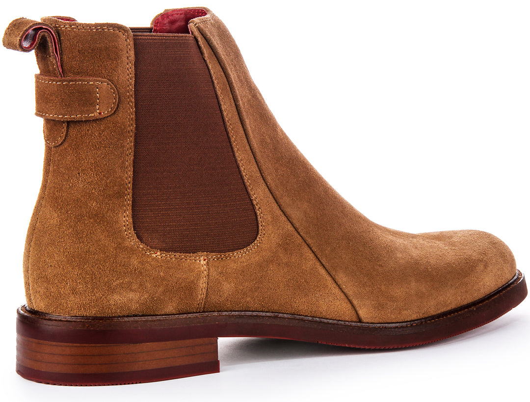 Justinreess Inglaterra Luiz Suede en Camel para hombres