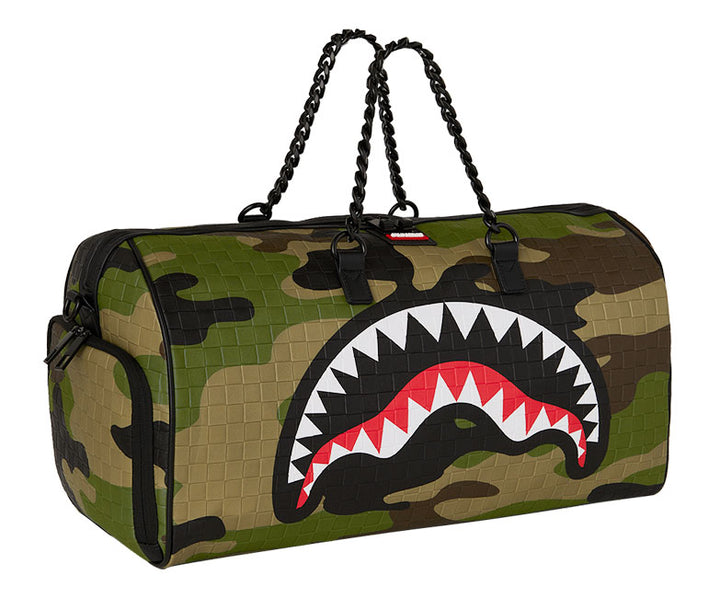 Sprayground Woodland Camo Check Duffle In Green
